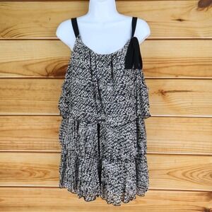 Style & Co. Sleeveless Blouse Womens Size 2XL Black Geometric 100% Nylon Lined‎